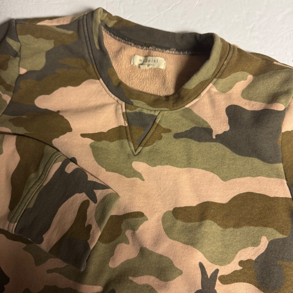 Mile(s)‎ by Madewell Camouflage Print Crew Neck Long Sleeve Casual Sweatshirt M